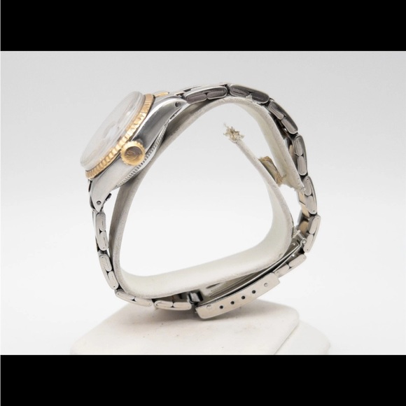 Women’s Rolex Datejust Pink Mother of Pearl Diamond 18k Yellow Gold /Steel Watch - Picture 5 of 10